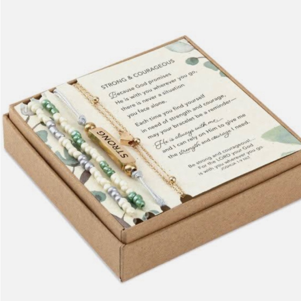 NEW BEAUTIFUL Strong and Courageous Bracelets, Set of 4. Perfect GIFT!